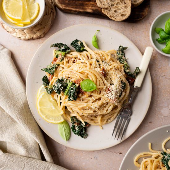 Creamy Cavolo Nero Pasta - Recipe photo by oohlalaitsvegan