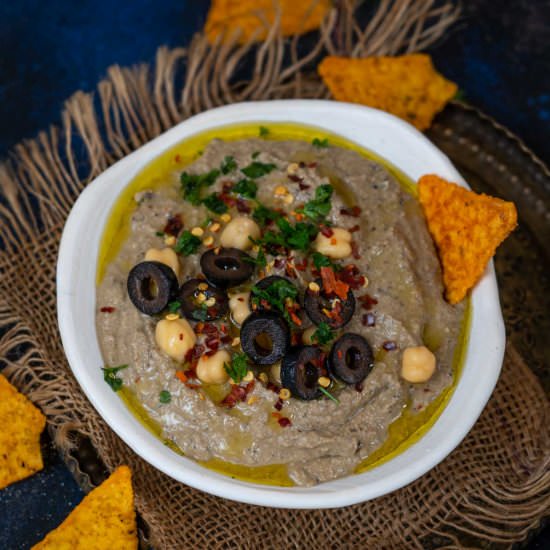 Olive Tapenade Hummus - Recipe photo by Whiskaffair
