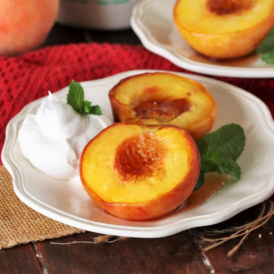 Maple Baked Peaches - Recipe photo by thekitchenismyplayground