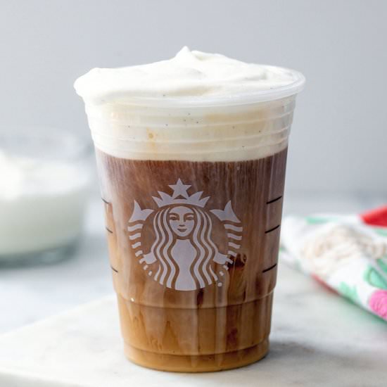 Sweet Cream Cold Foam {Starbucks} - Recipe photo by Wearenotmartha