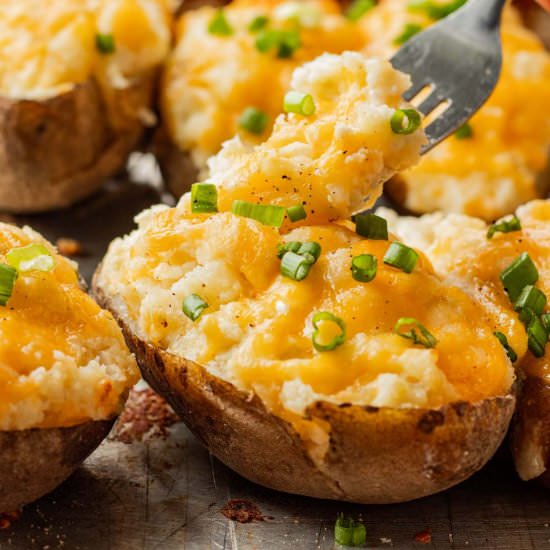 Boursin Twice Baked Potatoes - Recipe photo by eatdessertsnack