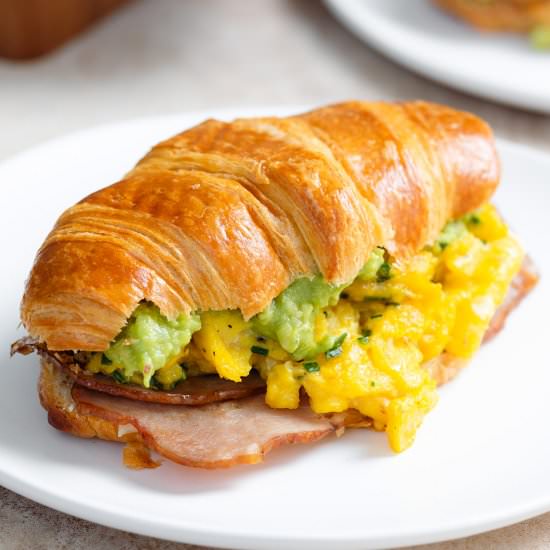 Croissant Breakfast Sandwich - Recipe photo by thehealthfulideas