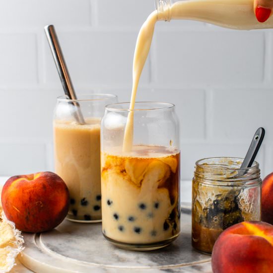 Peach Bubble Tea (Boba or Milk Tea) - Recipe photo by from my bowl