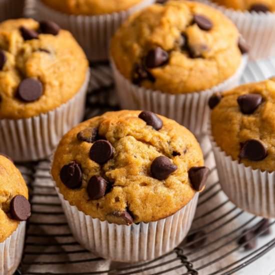 Banana Chocolate Chip Muffins - Recipe photo by noshingwiththenolands