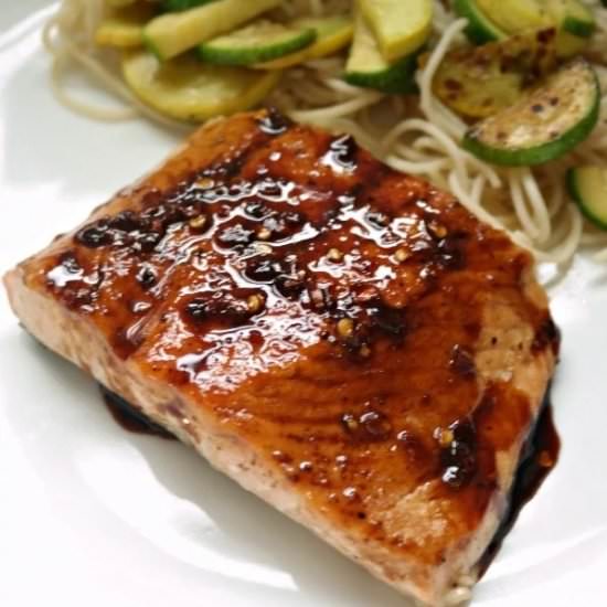 Honey Balsamic Pan Seared Salmon - Recipe photo by MoreWithLessToday