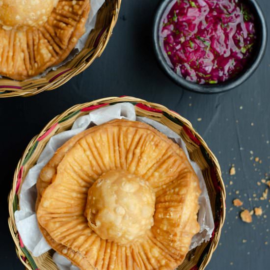colombian fried chickpea pasties - Recipe photo by Vecina Vegetariana