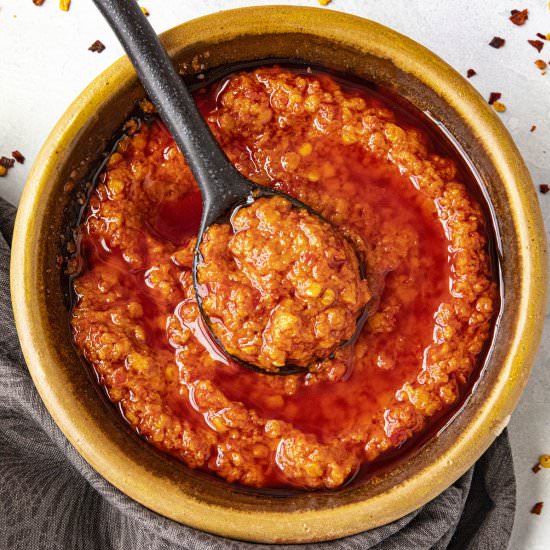 Calabrian Chili Paste - Recipe photo by ChiliPepperMadness