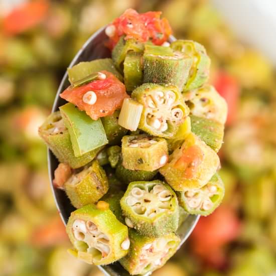 Okra and Tomatoes - Recipe photo by grandbabycakes