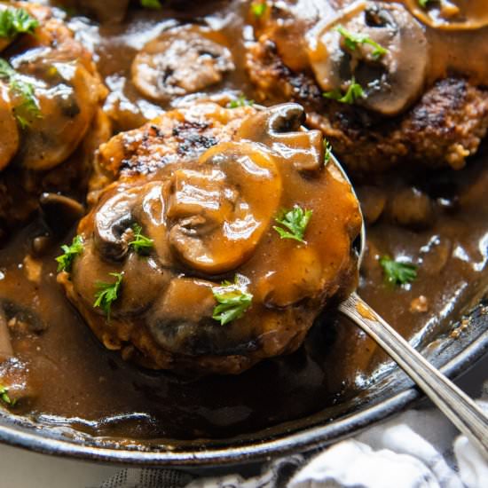 Gluten Free Salisbury Steak - Recipe photo by MamaGourmand