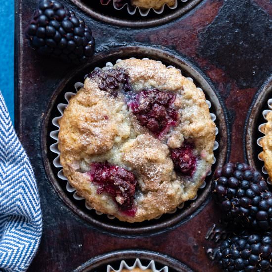 Gluten Free Blackberry Muffins - Recipe photo by MamaGourmand