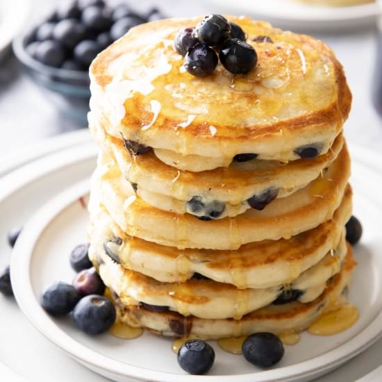 Vegan Blueberry Pancakes - Recipe photo by beamingbaker