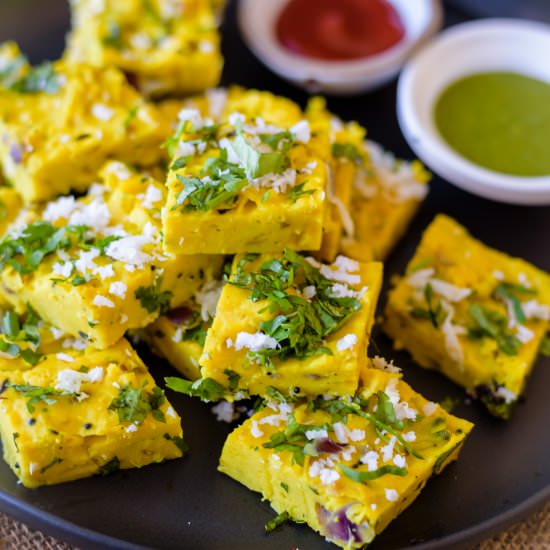 Dhokli Khandvi | Plate Khandvi - Recipe photo by Herbivore Cucina
