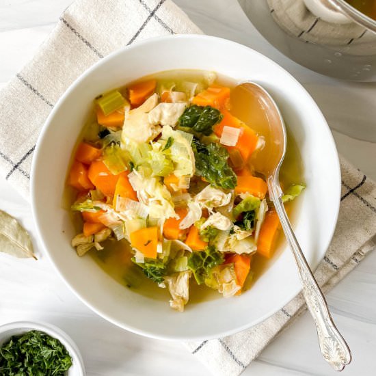 Chicken and cabbage soup - Recipe photo by Low Histamine Kitchen