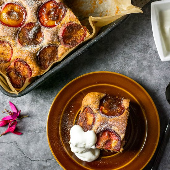 Spelt Cake with Plums and Yoghurt - Recipe photo by somebodyfeedseb