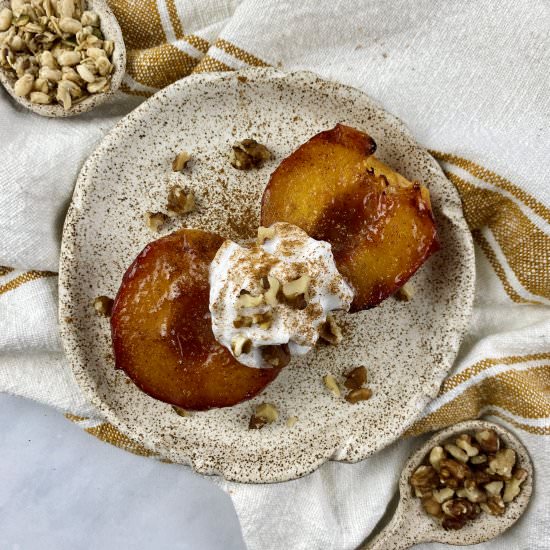 Air Fryer Peaches - Recipe photo by Healthy Foodie Girl