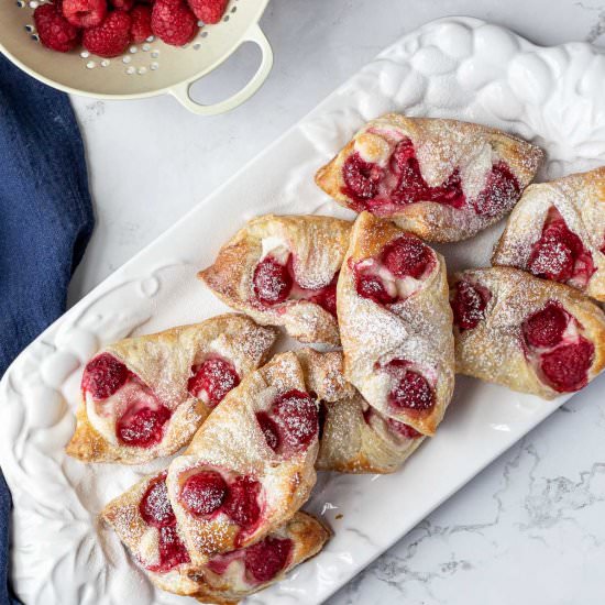 Raspberry Danish with Puff Pastry - Recipe photo by Chef Molly