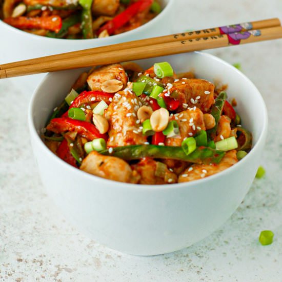 Sweet chilli peanut stir fry - Recipe photo by The Cinnamon Jar