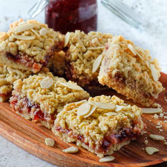 Strawberry jam squares - Recipe photo by The Cinnamon Jar