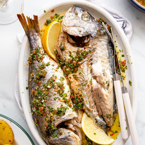 Oven-Baked Sea Bream - Recipe photo by jernejkitchen