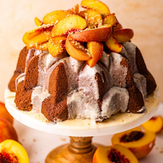 Peach Cobbler Pound Cake - Recipe photo by BritneyBreaksBread