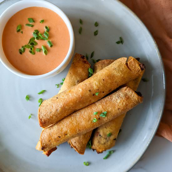 Air Fryer Buffalo Chicken Taquitos - Recipe photo by thecandidcooks