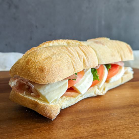 Prosciutto and Mozzarella Sandwich - Recipe photo by thecandidcooks