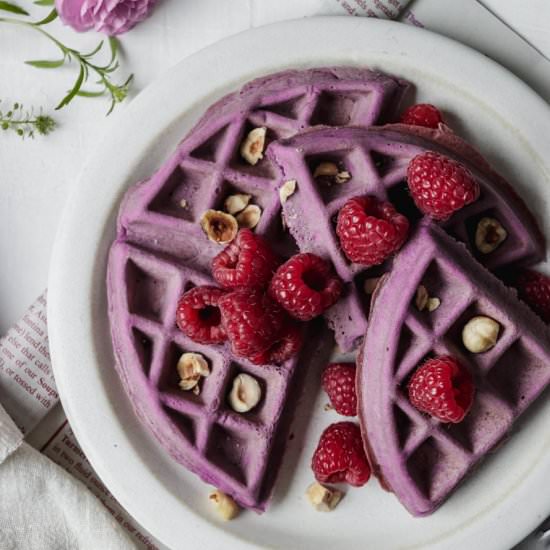Little MAC's Ube Mochi Waffles - Recipe photo by whensaltyandsweetunite.com