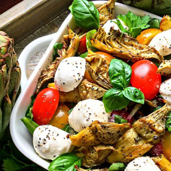 Roasted Artichoke & Mozzarella Salad - Recipe photo by wellnesssleuth