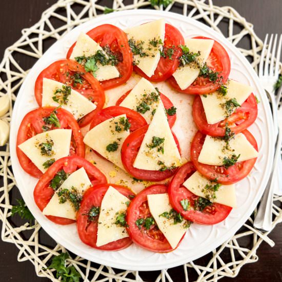 Spanish Tomato & Cheese Salad - Recipe photo by Spain on a Fork