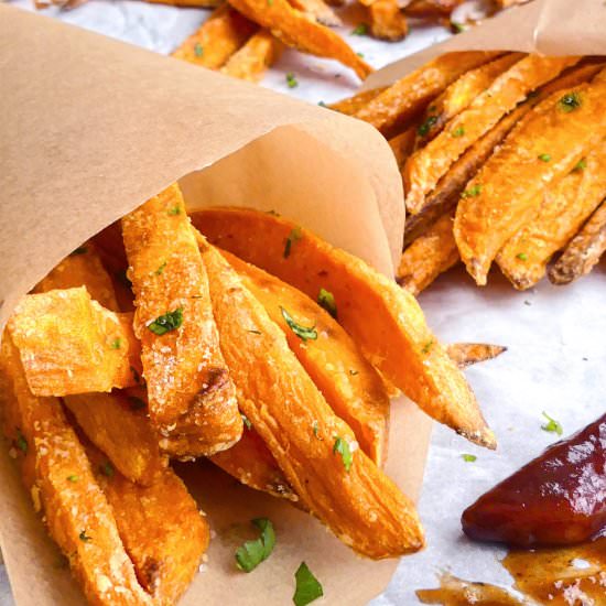 Crispy Baked Sweet Potato Fries - Recipe photo by kidtestedrecipes