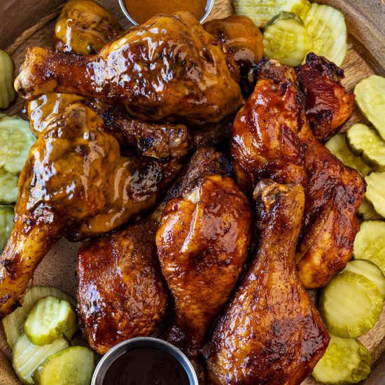 Smoked Chicken Drumsticks - Recipe photo by chilesandsmoke
