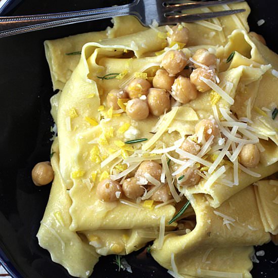 Handmade chickpea pappardelle - Recipe photo by Food Gal