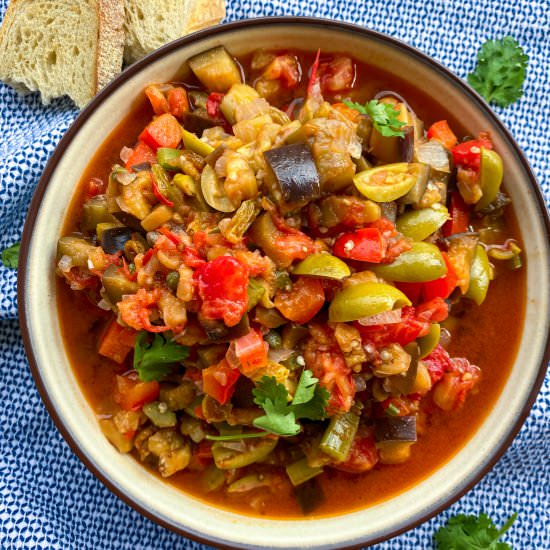 Sicilian Eggplant Caponata - Recipe photo by TastefullyGrace