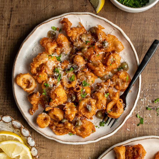 Fried calamari picatta - Recipe photo by cherryonmysundae