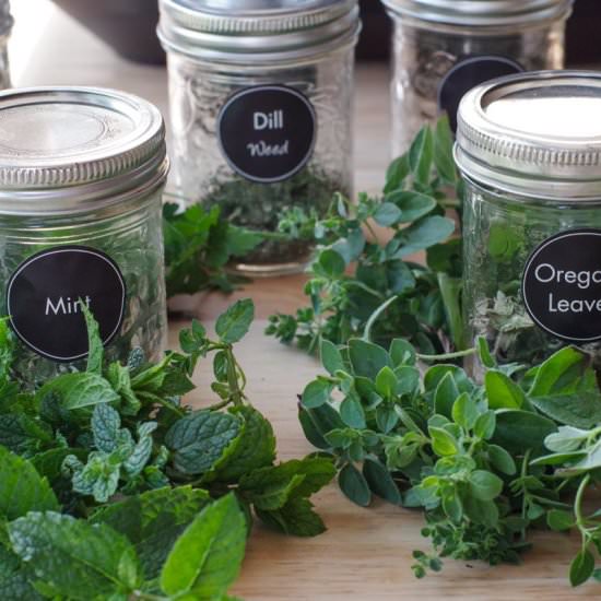 How to Dehydrate Herbs in Air Fryer - Recipe photo by Food Meanderings