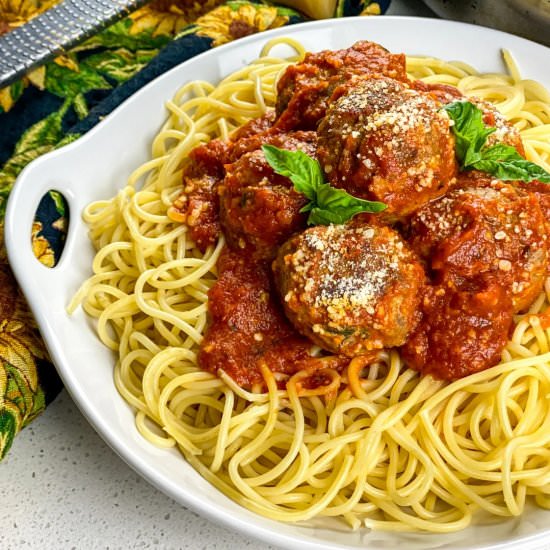 Best Spaghetti W Homemade Meatballs - Recipe photo by MoreWithLessToday
