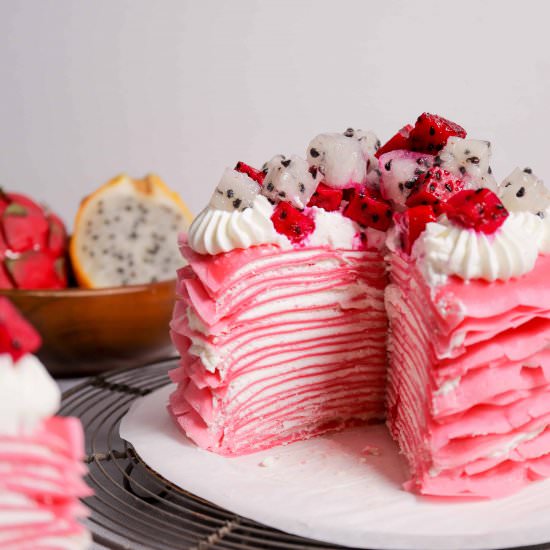 Dragon Fruit Crepe Cake - Recipe photo by youthsweets