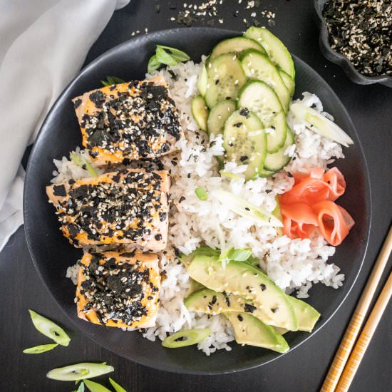 Spicy Furikake Salmon Bowl - Recipe photo by ThePypersKitchen