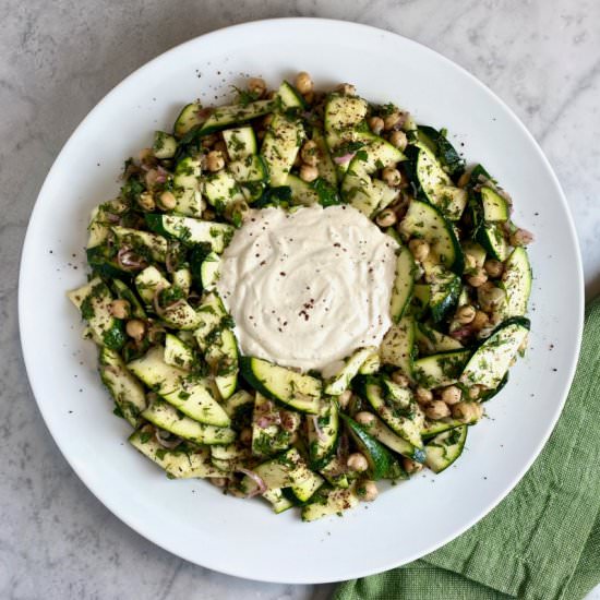 Zucchini-Chickpea Salad - Recipe photo by thebrookcook.wordpress.com