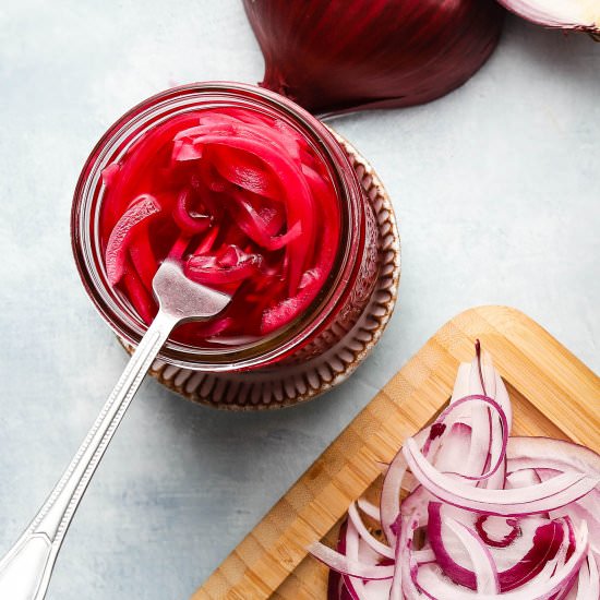 How To Make Pickled Red Onions - Recipe photo by lindseyeatsla