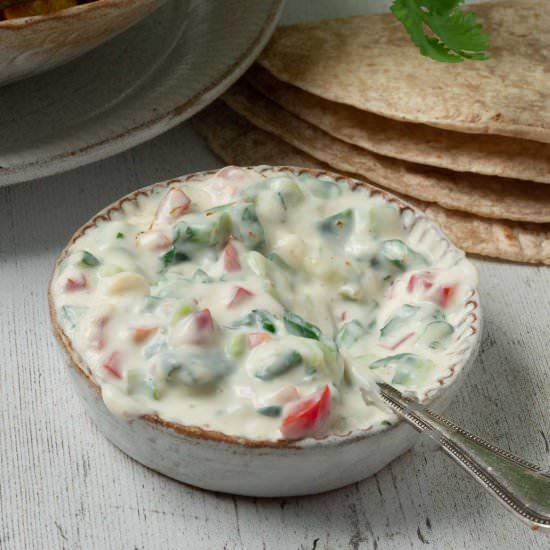 Mixed Veggie Raita - Recipe photo by theveganlarder