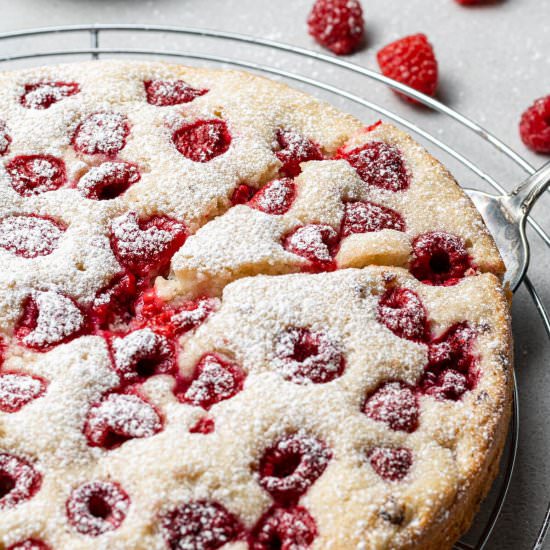 Easy Raspberry Cake - Recipe photo by cookiedoughdiaries