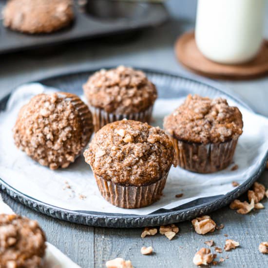 Vegan Banana Nut Muffins - Recipe photo by Share the Spice