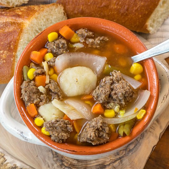 Hamburger Soup with Cabbage - Recipe photo by tamararay