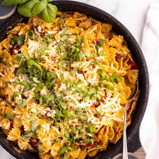 Creamy Sun-Dried Tomato Pasta - Recipe photo by wholefully