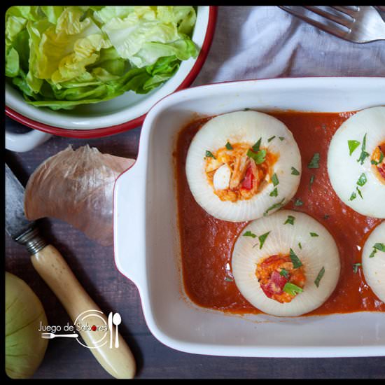 CEBOLLAS RELLENAS - Recipe photo by JUEGODESABORES