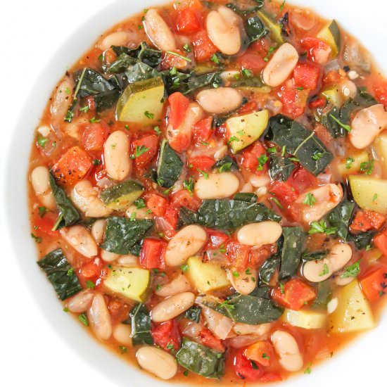 White Bean Tomato Soup with Kale - Recipe photo by TheGardenGrazer