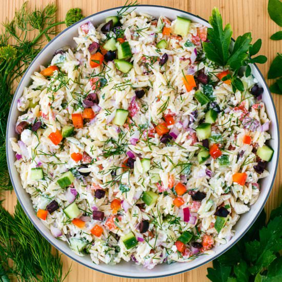 Greek Orzo Salad - Recipe photo by dishnthekitchen