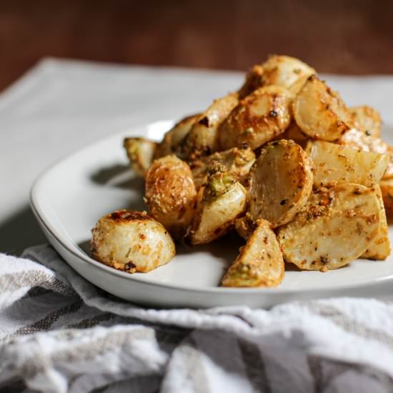 Whole30 Mustard Roasted Turnips - Recipe photo by theproducepack