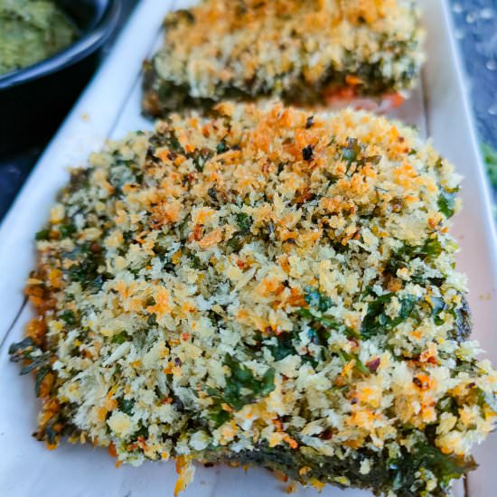 Easy Baked Pesto Crusted Salmon - Recipe photo by Sheeba@gohealthy
